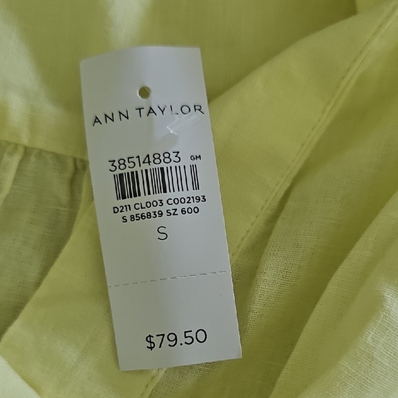 Ann Taylor Yellow Short Sleeve Relaxed Blouse - Picture 4 of 10